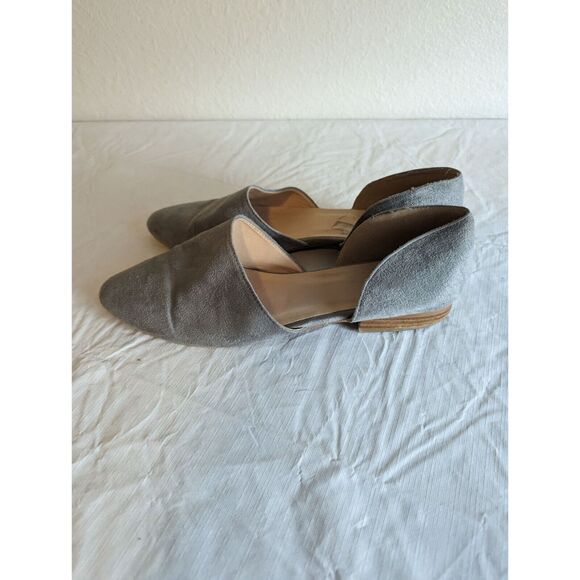 Qupid Womens Sz 10 Slip On Ballet Flats Pointed Toe Light Blue Gray Suede - Picture 4 of 6